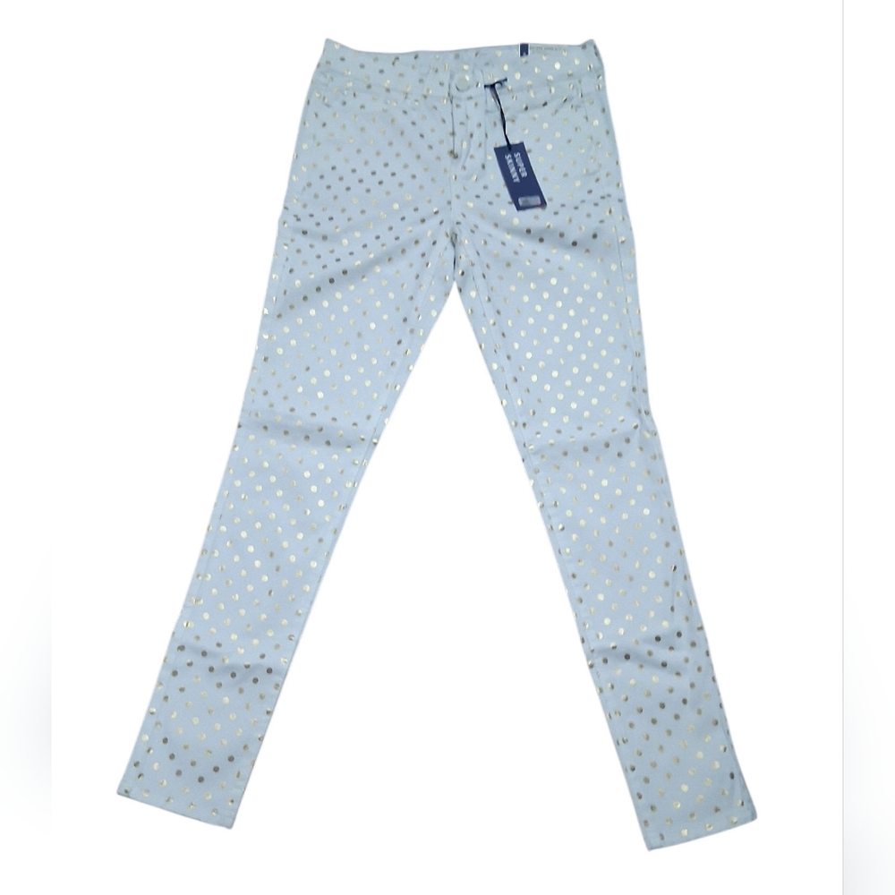 U.S. Polo Assn. Brookshire Super Skinny Jeans Women’s 4 – White & Gold Foil Polk